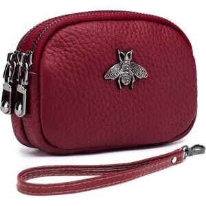 Women Leather Coin Purse B-Red